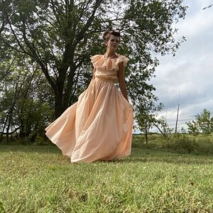 Elegant Peach Maxi Dress